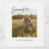 フォトパーソナライズされた誕生日ワインボトルラベルギフト ワインラベル (シングルラベル)