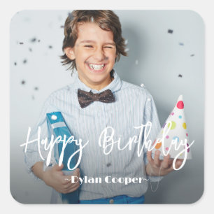フォトパーソナライズされた誕生日 スクエアシール