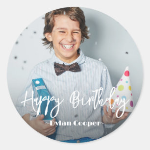 フォトパーソナライズされた誕生日 ラウンドシール