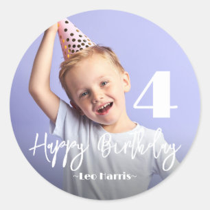 フォトパーソナライズされた誕生日 ラウンドシール