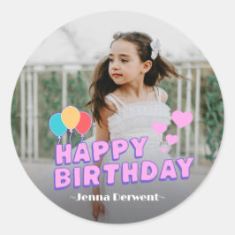 フォトパーソナライズされた誕生日 ラウンドシール