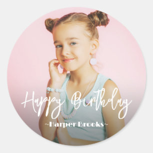 フォトパーソナライズされた誕生日 ラウンドシール