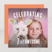 フォトパーソナライズされた誕生日 招待状 (正面/裏面)