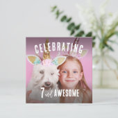 フォトパーソナライズされた誕生日 招待状 (スタンド正面)