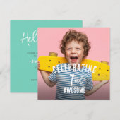 フォトパーソナライズされた誕生日 招待状 (正面/裏面)