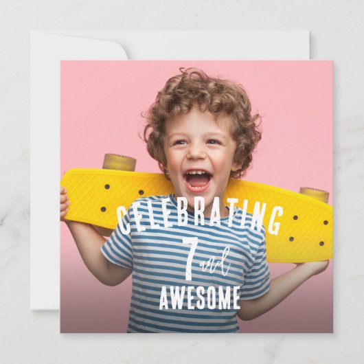 フォトパーソナライズされた誕生日 招待状 (正面)