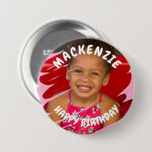 フォトパーソナライズされた誕生日 缶バッジ (正面&裏面)