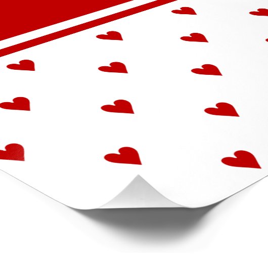 フォトパーソナライズされた赤いハートフレームモダン誕生日 ポスター (コーナー)