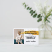 フォトパーソナライズされた金ゴールド絵画の 名刺 (スタンド正面)