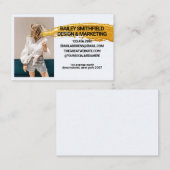 フォトパーソナライズされた金ゴールド絵画の 名刺 (正面/裏面)