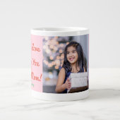 フォトパーソナライゼーションとチューリップ愛あなたママ ジャンボコーヒーマグカップ (正面)
