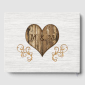 フォトパーソナライ素朴ズ木製結婚のゲストブック ゲストブック (裏面)