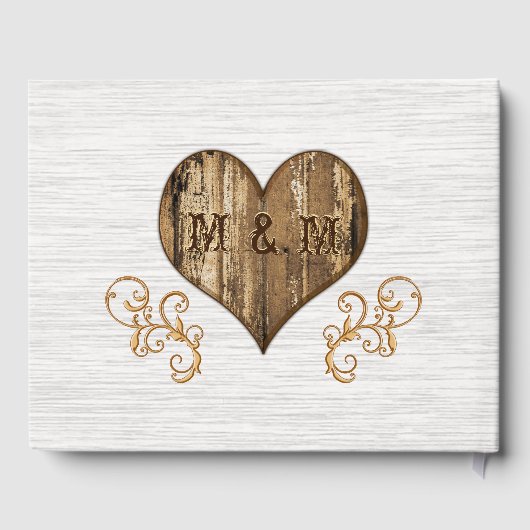 フォトパーソナライ素朴ズ木製結婚のゲストブック ゲストブック (裏面)