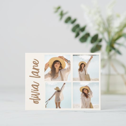 フォトパーティの招待状付きグラード写真葉書 ポストカード (スタンド正面)