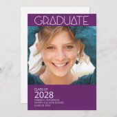 フォトパープモダンル卒業式パーティー 招待状 (正面/裏面)