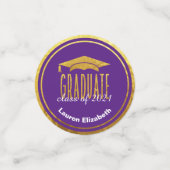 フォトパープモダンル金ゴールドの卒業表紙吹雪 コンフェッティ (スモール正面)
