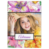 フォトパープルイエローオレンジフローラハイビスカス クリップボード (裏面)