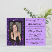 フォトパープルグリッター卒業招待状 招待状 (スタンド正面)