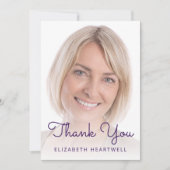 フォトパープルシルバーグリッタードリップ40歳の誕生日 サンキューカード