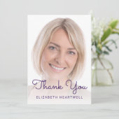 フォトパープルシルバーグリッタードリップ40歳の誕生日 サンキューカード