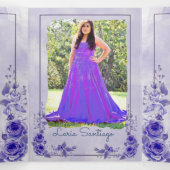 フォトパープルスペインのラベンダーバラキンセアニェラ 三つ折り招待状 (内部中)