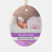 フォトパープルダブルサイド2写真ベビー最初 セラミックオーナメント (右)