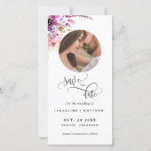 フォトパープルフローラウェディング日付ブックマークを保存 (正面)