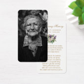 フォトパープルフローラ葬儀記念祈りの言葉カード (デスク)