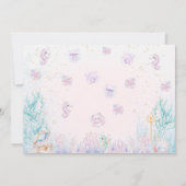 フォトパープルブルーリトルマーメイド誕生日 招待状 (裏面)