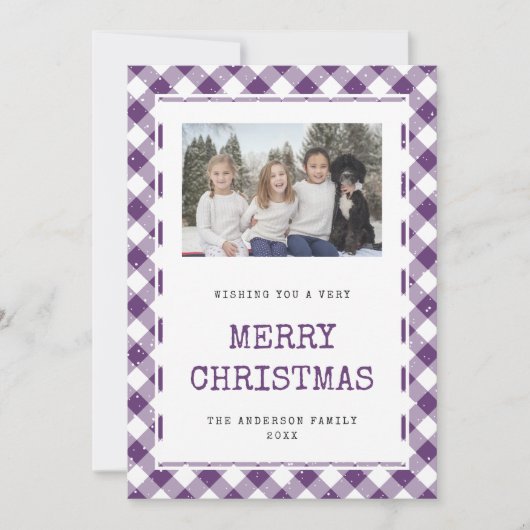 フォトパープルプライド雪メリークリスマスカード シーズンカード (正面)
