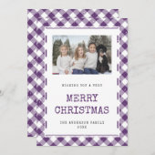 フォトパープルプライド雪メリークリスマスカード シーズンカード (正面/裏面)