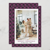 フォトパープルプライド雪メリークリスマスカード シーズンカード (正面/裏面)