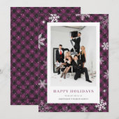 フォトパープルプレイドスノーフレーク企業の事業 シーズンカード (正面/裏面)