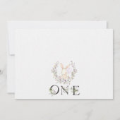 フォトパープルワイルドフラワーSome Bunny 1st Birthday 招待状 (裏面)