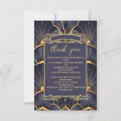 フォトパープルヴィンテージアールデコブライダルシャワー サンキューカード (正面)