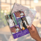 フォトパープル数々の卒業式パーティー招待状 ポストカード