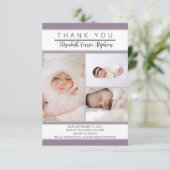 フォトパープル赤ちゃんシャワー3 |誕生アナウンス サンキューカード (スタンド正面)