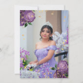 フォトパープル金ゴールドフローラゲートキンセアニェラ 招待状 (裏面)