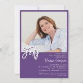 フォトパープル40歳の誕生日 招待状 (正面)