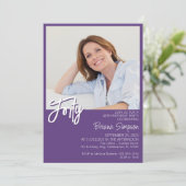 フォトパープル40歳の誕生日 招待状 (スタンド正面)