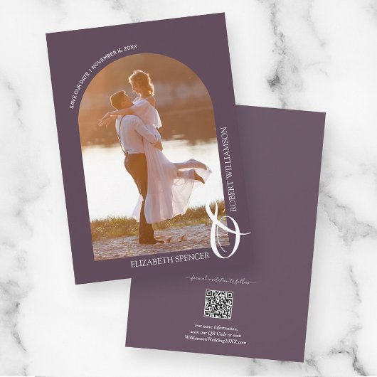 フォトパープルQRコー結婚ド セーブザデート