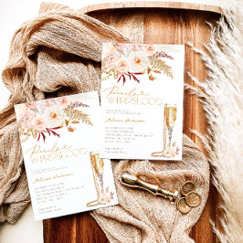 フォトパールとプロセッコフローラブライダルシャワー 招待状