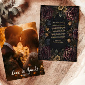 フォトビクトリアンゴシックフローラフレ結婚ーム サンキューカード