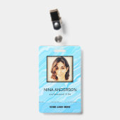 フォトビジネスバッジ（青） バッジ (正面 （クリップ付）)