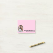 フォトビジネスパーソナライズされたのアーチ型フレームピンク ポストイット (デスク上)