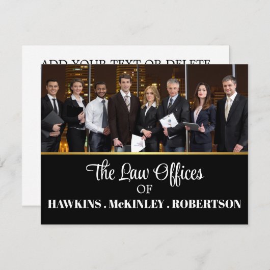 フォトビジネスフラットカード – 「戻る」を参照 (正面/裏面)