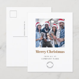 フォトビジネスロゴ金ゴールドメリークリスマス シーズンポストカード
