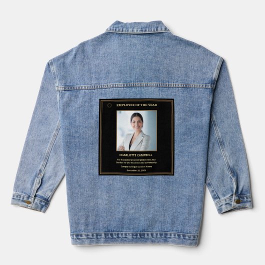 フォトビジネス賞の社員 デニムジャケット (裏面)