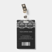 フォトビジネスIDとホワイトレース バッジ (裏面 （クリップ付）)