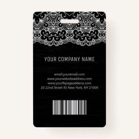 フォトビジネスIDとホワイトレース バッジ (裏面)